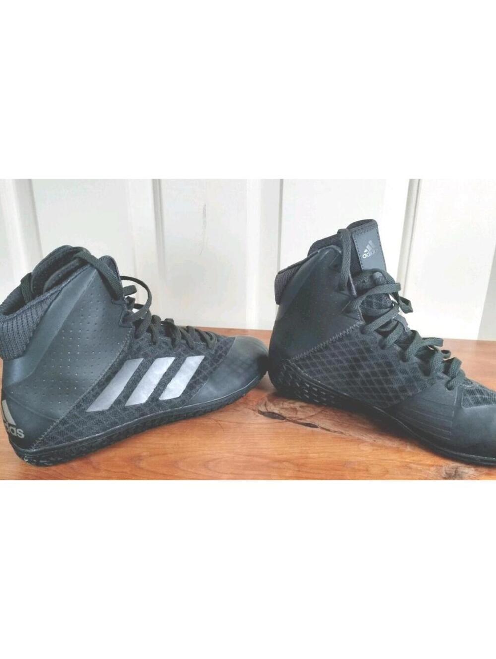 Adidas Mat Wizard 4 Wrestling Shoes Men's Size 8 Black Carbon AC6971 MMA Boxing - Picture 2 of 10